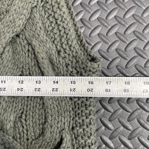 Free People Dark Green Cable Knit‎ Sleeveless Cardigan Hoodie Sweater Women's M - Picture 5 of 6